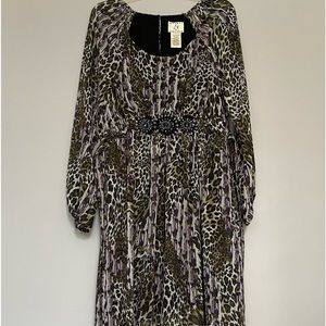 Dress, size 12, hues of brown gray purple black